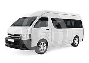 White Minibus Isolated