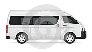 White Minibus Isolated