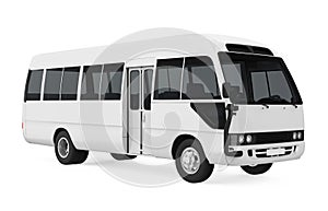 White Minibus Isolated