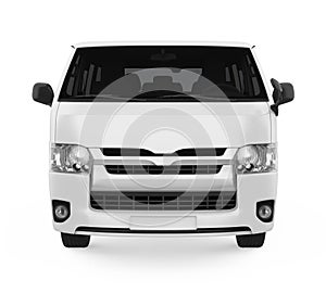 White Minibus Isolated