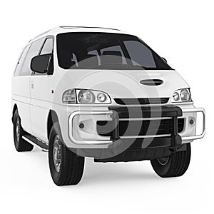 White Minibus Isolated