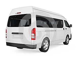 White Minibus Isolated