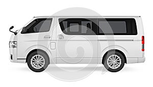 White Minibus Isolated