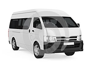 White Minibus Isolated
