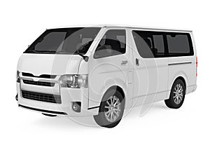 White Minibus Isolated