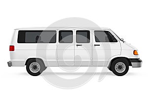 White Minibus Isolated