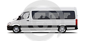 White minibus - side view