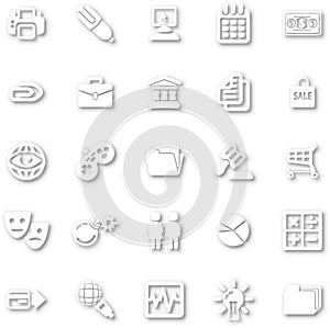 White minimalist icon set photo