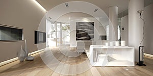 White minimalist interior