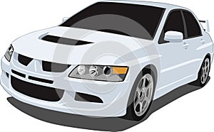 White Mitsubishi Evolution