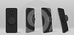 White mobile phone with black screen