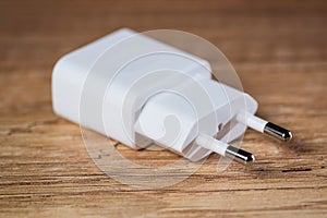 White mobile phone charger