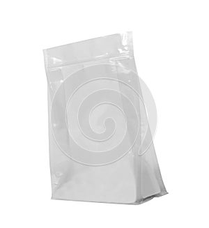 White Mock Up Blank Foil Food Bag isolated