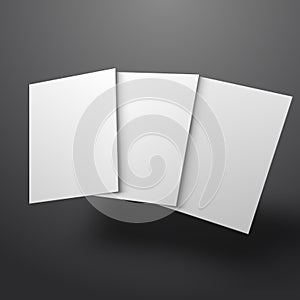 White mockup broshure 3d with shadow
