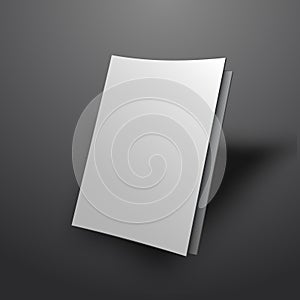 White mockup broshure 3d with shadow