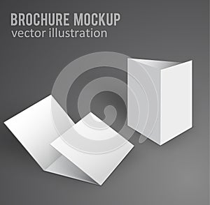 White mockup broshure 3d with shadow