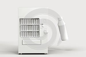 The white model of vending machine with white background, 3d rendering