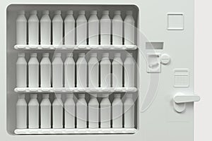 The white model of vending machine with white background, 3d rendering