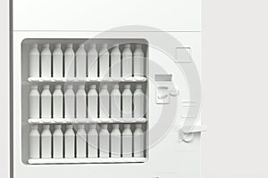 The white model of vending machine with white background, 3d rendering