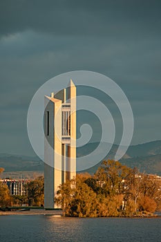 White, modern building by the sea, vertical