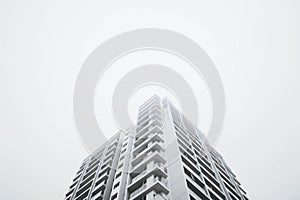 White modern building on white background with copyspace