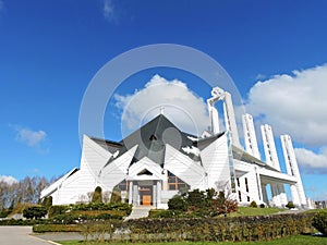 White modern catholic church, Lithuania