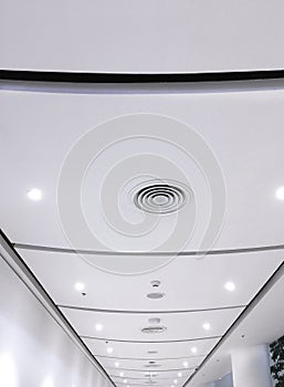 White Modern Ceiling with Conditioned Air Diffusers