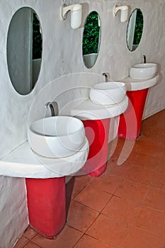 The White modern ceramic handbasin photo