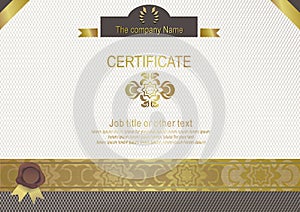 White modern certificate with gold elements