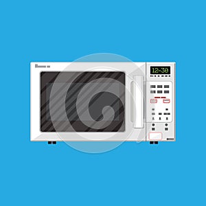 White modern closed microwave oven