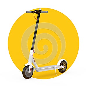 White Modern Eco Electric Kick Scooter. 3d Rendering