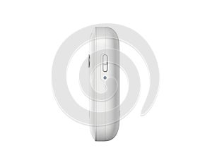 White modern electronic gadget with side switch and indicator