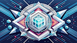 White modern geometric. Futuristic technology abstract background