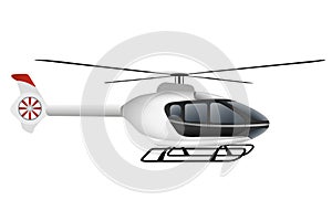 White modern helicopter.