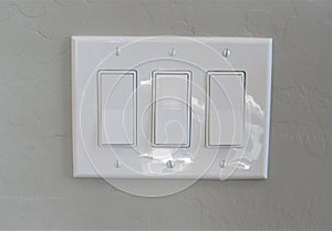 Modern light switches on a wall