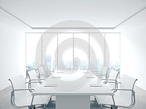White modern meeting room interior