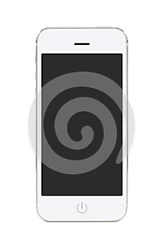 White modern mobile smart phone with blank screen