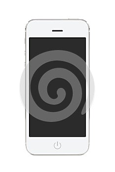 White modern mobile smart phone with blank screen photo