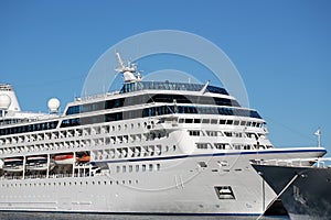 White modern ocean passenger liner