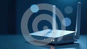 White Modern Router With Two Antennas