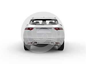 White modern SUV - back view