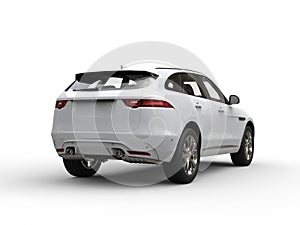 White modern SUV - rear view