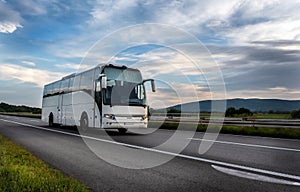 White Modern tourist bus