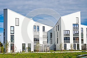 White modern townhouses