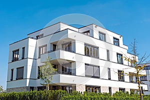 White modern townhouses in Germany