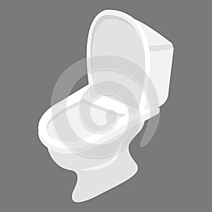 White modern western toilet illustration vector design