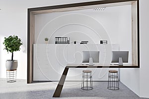 White modern workplace interior