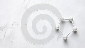 A white molecular model of a molecule.