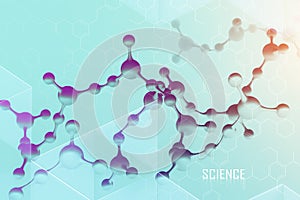 White molecule model over blue, carbon atom grid