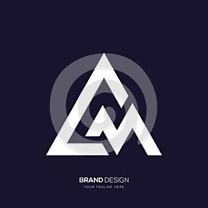 letter Cm or Mc triangle shape initial monogram logo